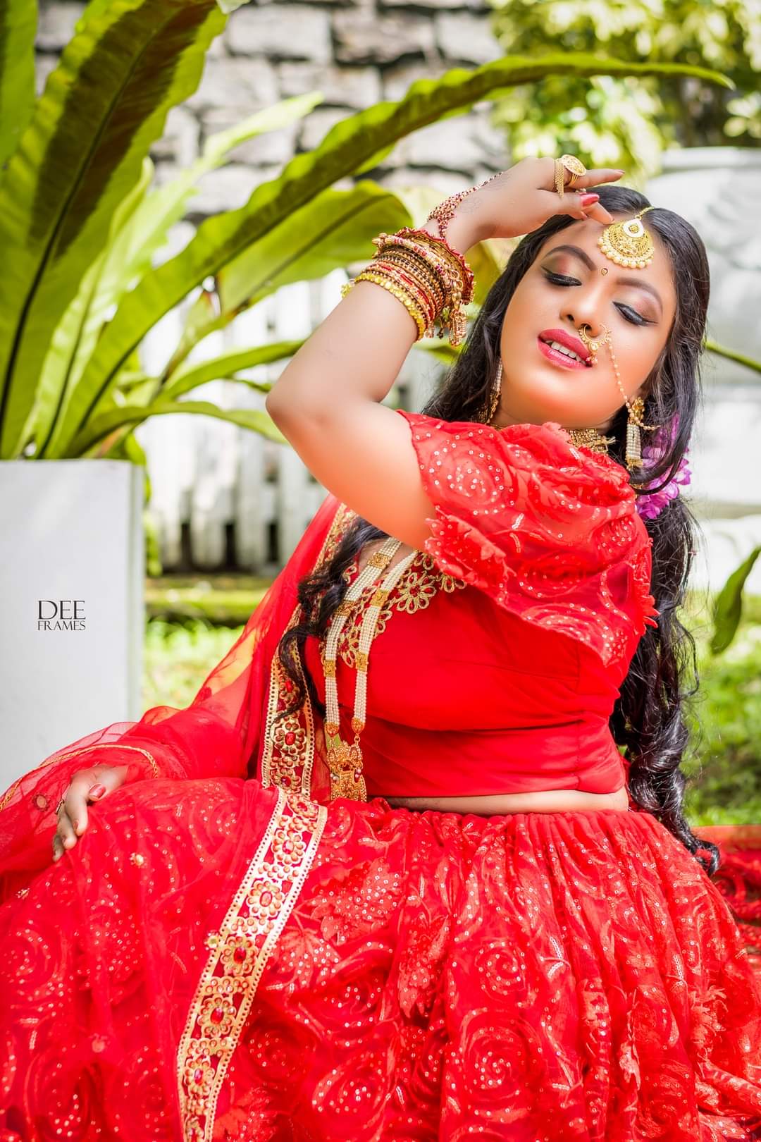 Pavithra Gamage Red Indian bridal