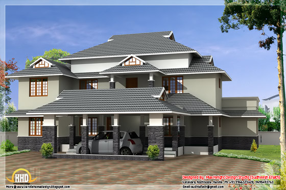 2650 square feet flat roof house elevation