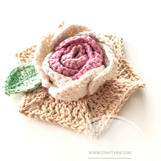 A fun, easy to make 3d crochet rose by CraftyRie.com