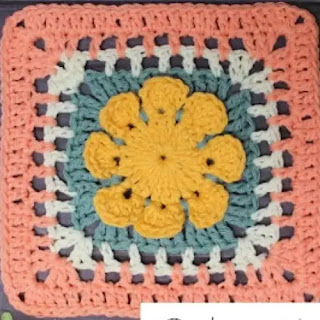 Motivo Flor Naranja a Crochet