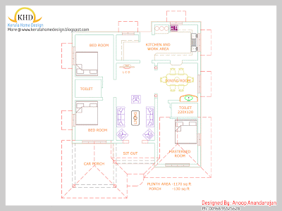 small budget house plan - 109 Square meter (1170 Sqft) - October 2011