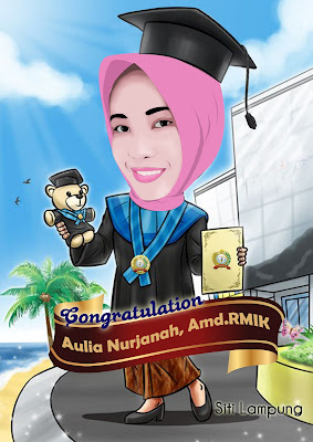 Karikatur Wisuda Aulia Nurjanah Stikes Widya cipta husada kepanjen malang