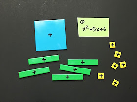 example #1 - using algebra tiles to factor a quadratic trinomial with A=1 and no negatives