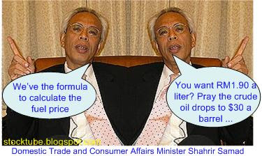 Shahril petrol price formula