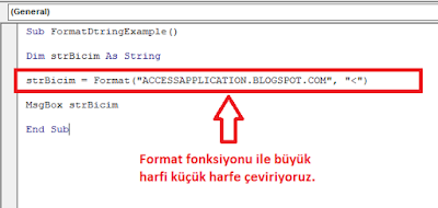 String ifadeler için Format Fonksiyonu