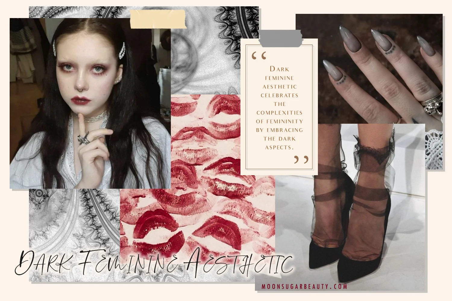 collage with dark feminine aesthetic elements