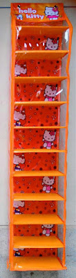 rak sepatu gantung karakter hello kitty orange