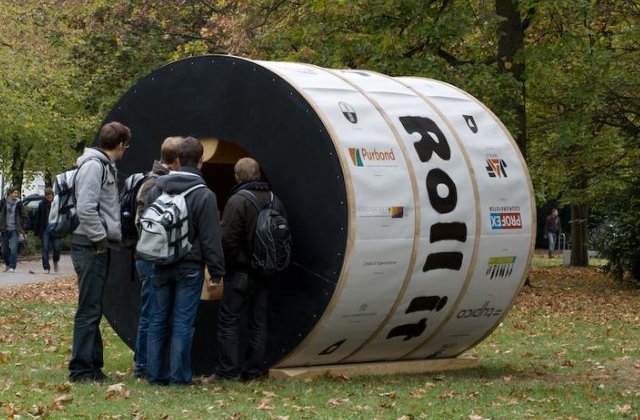 The cylindrical experimental house will begin to whirl your head!