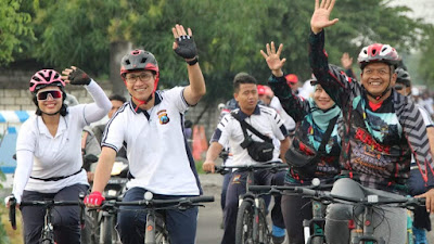 Kampanye Budaya Sehat: Sambil Gowes TNI- Polri Menyapa Masyarakat di Pagi Hari 