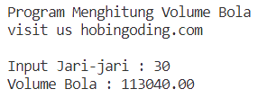Program Bahasa C Menghitung Volume Bola