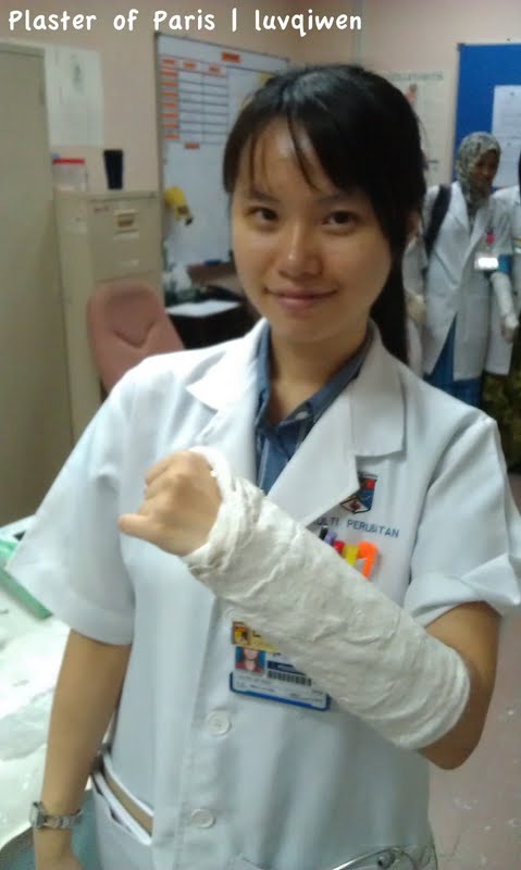 broken arm cast pink. to apply short arm cast