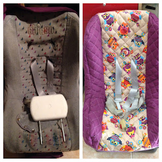 DIY - Baby seat cover before & after