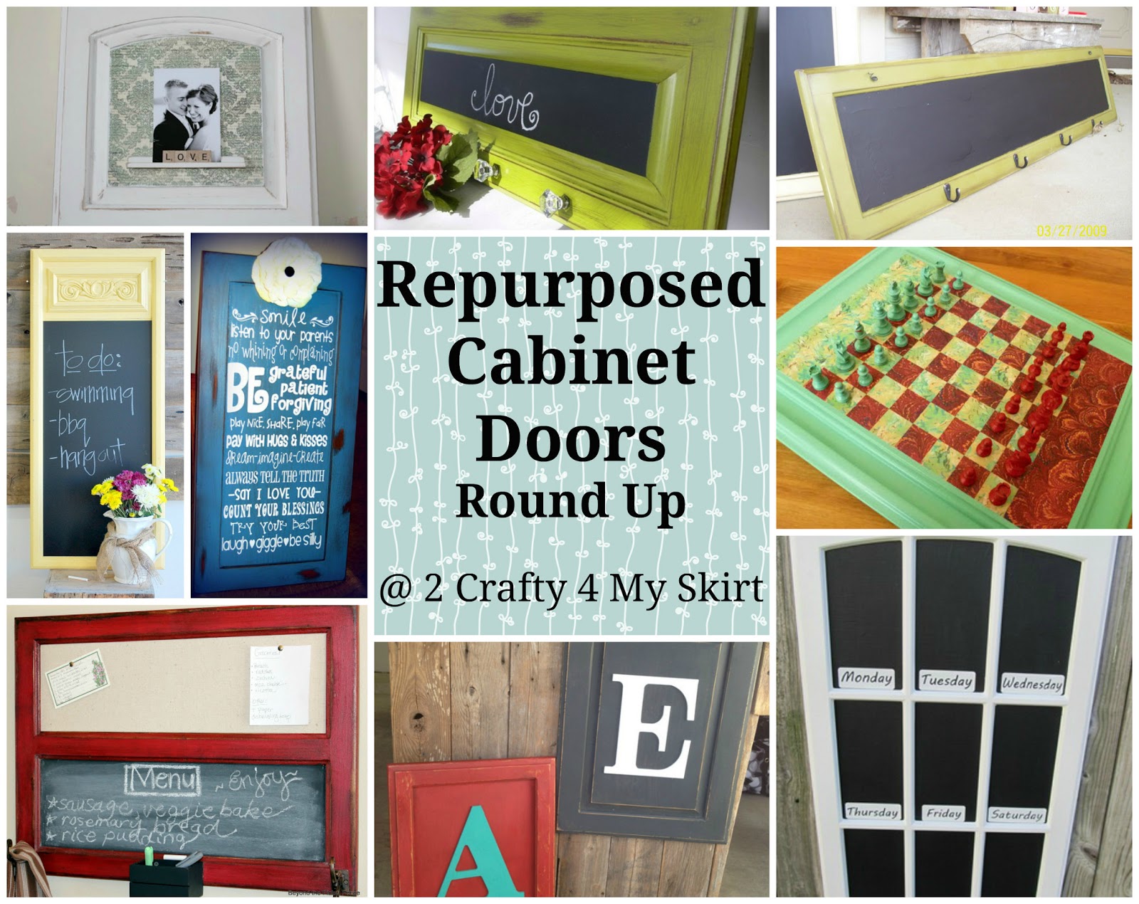 2 Crafty 4 My Skirt: Round Up ~ Repurposed Old Cabinet Doors