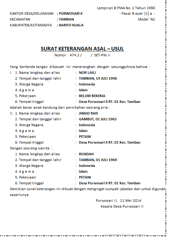 Surat Permohonan Kerja Lepasan Ijazah - Natal OK