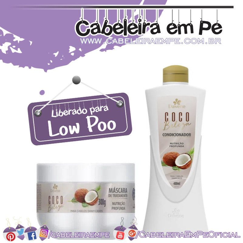 Condicionador e Máscara Coco Beleza - Davene (Low Poo)