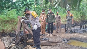 Polres Muaro  Jambi Bersama Tim Terpadu Tertibkan  Ilegal Drilling di Bahar Selatan