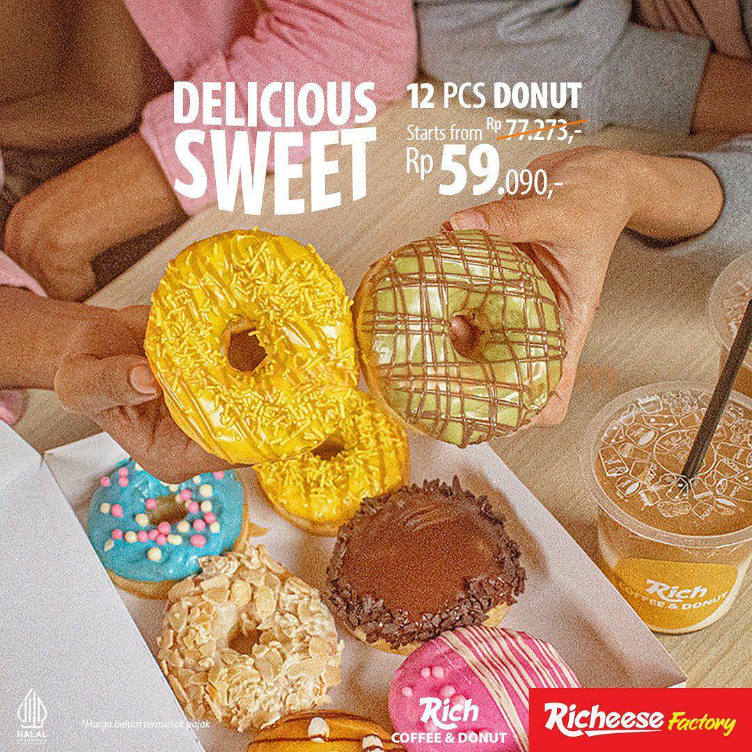 Promo Rich Coffee & Donut – 12 Pcs Donut hanya Rp.59.090,-