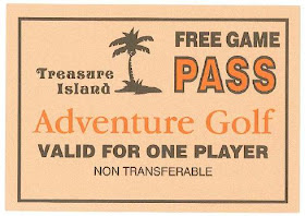Free game pass from Treasure Island Adventure Golf in Southsea