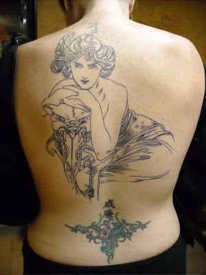 Mucha tattoo "spring 1900" by ~Guusje on deviantART. Getting inked: