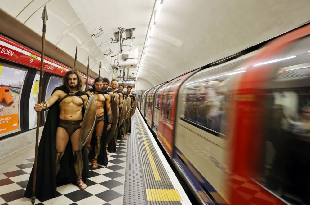 300 spartans on the london underground the coolest flash mob