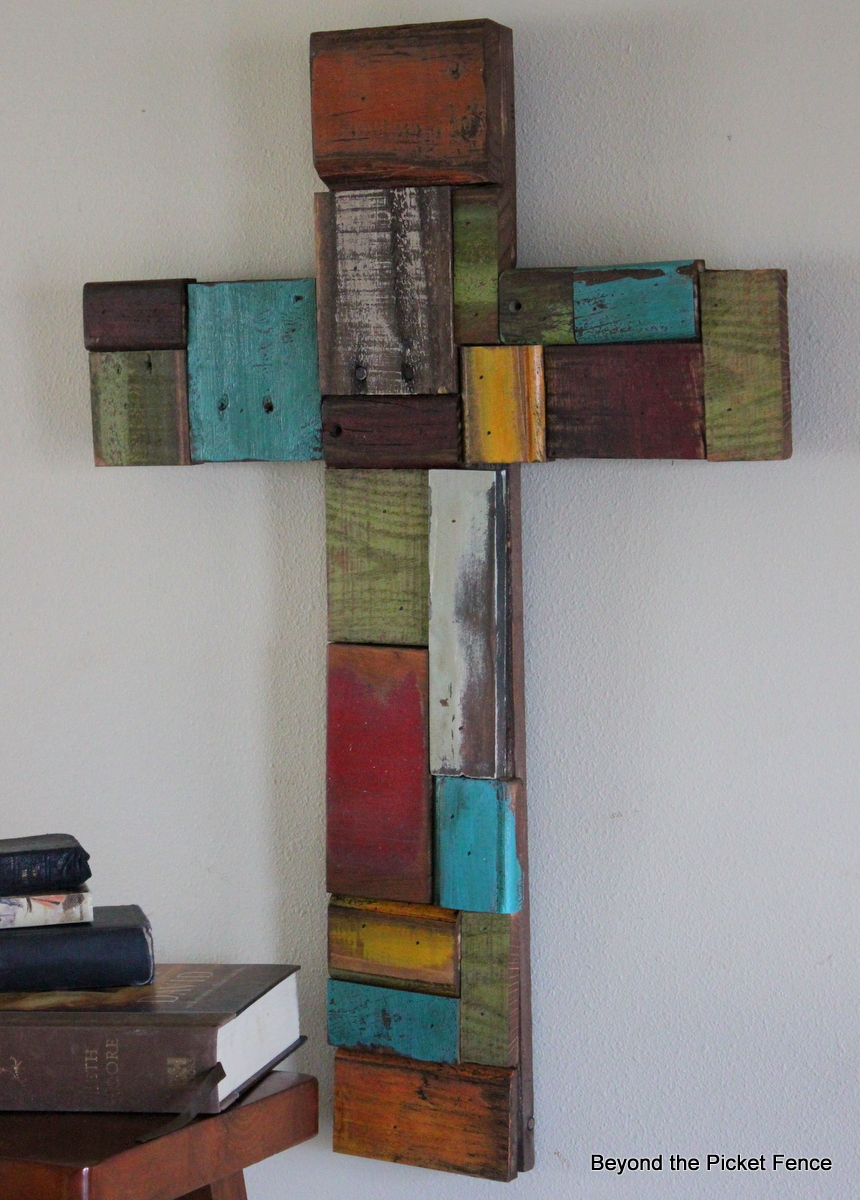 Beyond The Picket Fence: Patchwork, Scrap Wood Cross