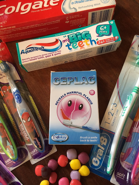 tooth cleaning kit and sweets