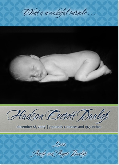 dunlap baby announcement print