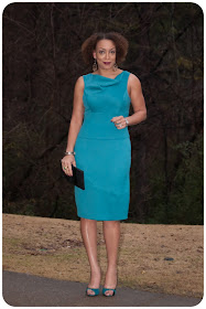 Vogue 8872 - Peacock Blue Stretch Wool Sheath  - Erica B. DIY Style!