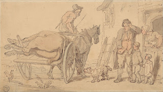 "A Dead Horse on a Knacker's Cart", drawing by Thomas Rowlandson