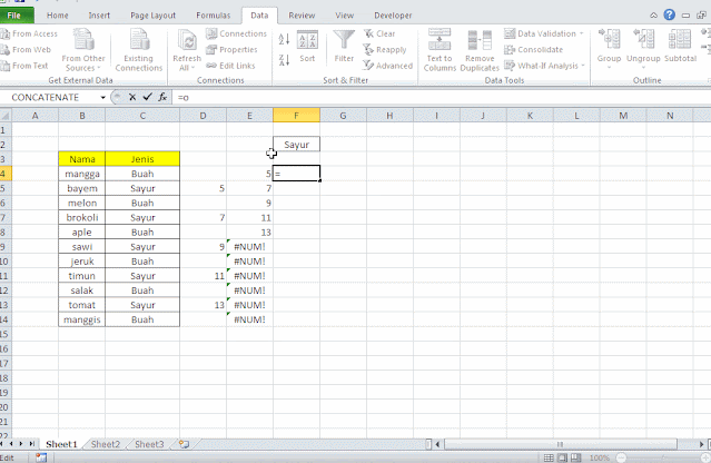 excel Fungsional offset filter data OTOMATIS SIMPLE