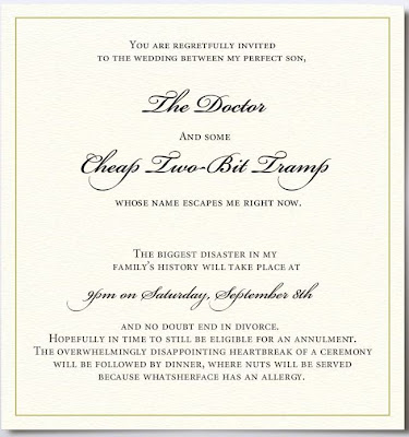 WEDDING INVITATION FROM AN UPSET MOTHER IN LAW