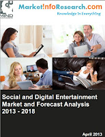 Social and Digital Entertainment Market and Forecast Analysis 2013 - 2018 :  MarketInfoResearch.com