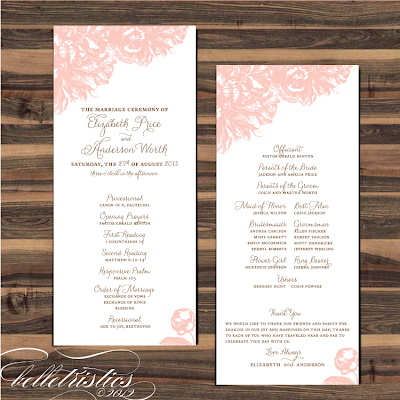 pink peony sweet romantic printable wedding diy ceremony program design