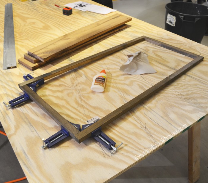 gluing frame together with corner clamps