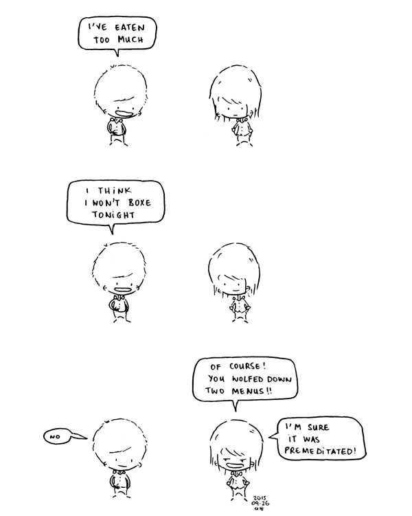 comic strip draw drawings no sport excuse eaten too much premeditated