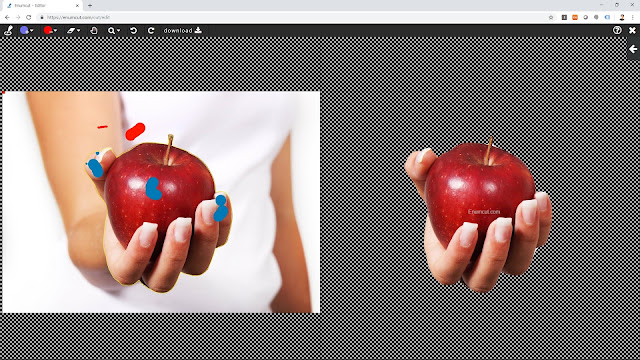 [ Enumcut ] Apple and Hand  Photo - Remove Background From Image  (Example)