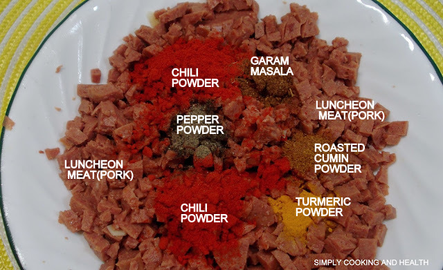 Spices for  Spicy fried pork luncheon meat