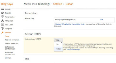 Blogger, Cara Mengaktifkan Mode HTTPS Untuk Blogger