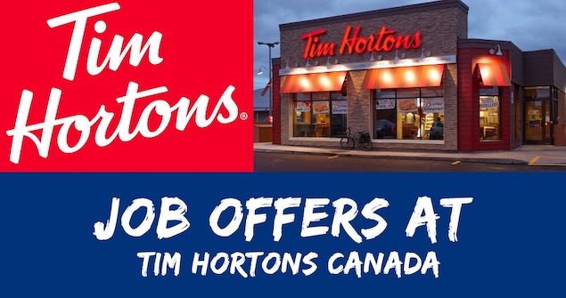 Latest Jobs at Tim Hortons Canada