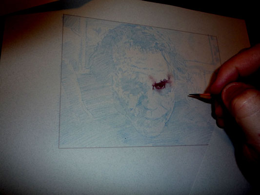 Joker Drawing in progress by Jeff Lafferty