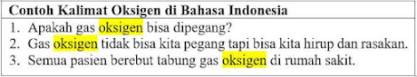 24 contoh kalimat menggunakan kata oksigen di bahasa Indonesia
