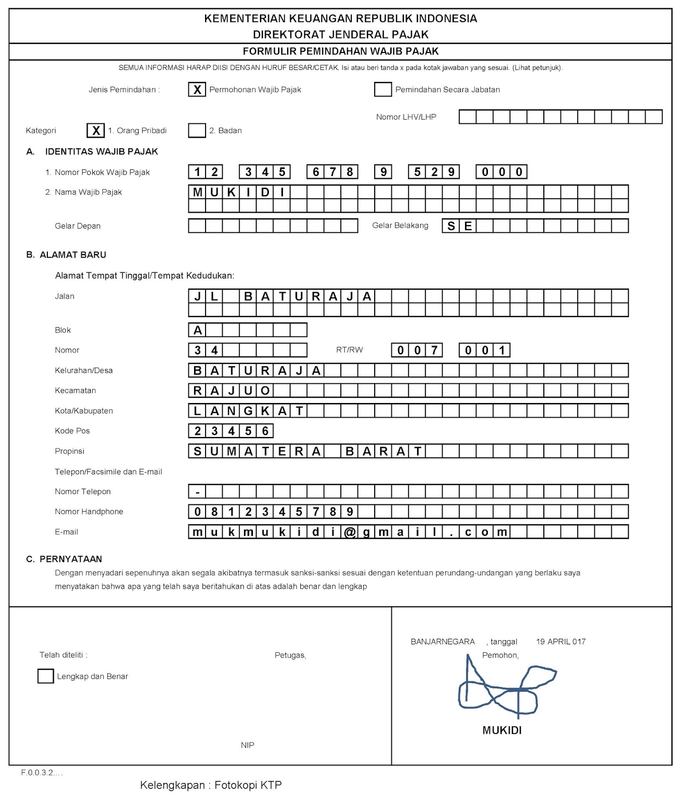 Contoh Formulir Laporan Keuangan - Contoh KR