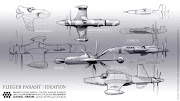 . and a bomb shell which functions as the aircraft's nose in flight. (danielsimon captainamerica aircraft designdrawing )