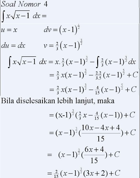 Contoh Soal Integral Parsial