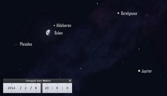 Bintang Aldebaran di Dekat Bulan Malam Ini