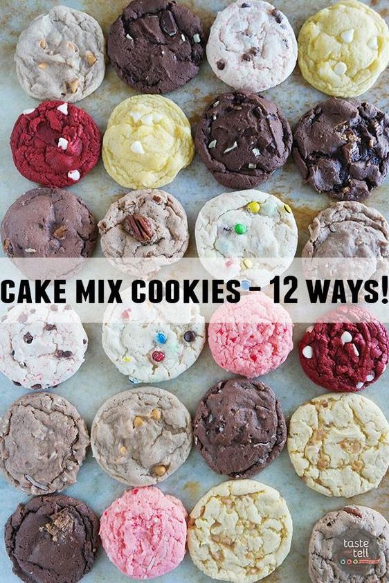 Cake Mix Cookies 12 Ways - So many varieties, you'll want to try them all! 4 ingredients, 20 minutes, and you can have soft, delicious cookies.