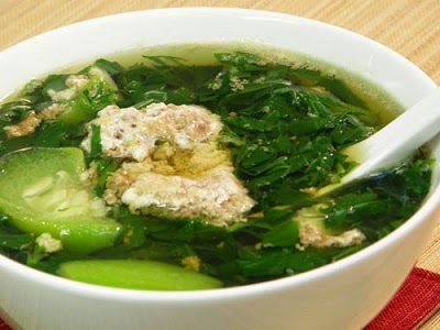 Canh cua nấu rau đay, mướp