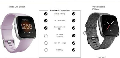 Fitbit versa smartwatch comparison