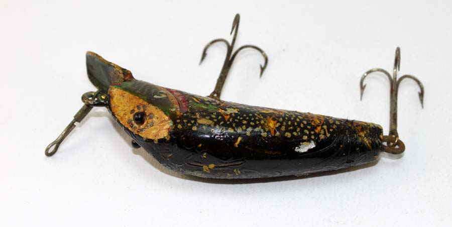 Vintage Hand Carved & Painted Wood Fishing Lure Made by Danny Chebra 7”  Like New