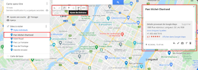 Google My Maps - Sélection point départ